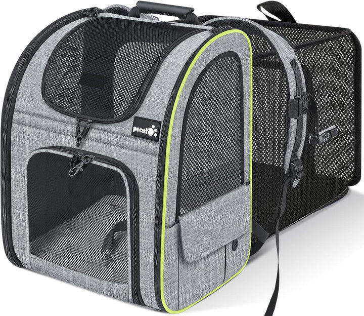 pecute Hunderucksack, Erweiterbar Faltbar, Katzenrucksack Grosse Katzen mit Anti-offener Reissversch