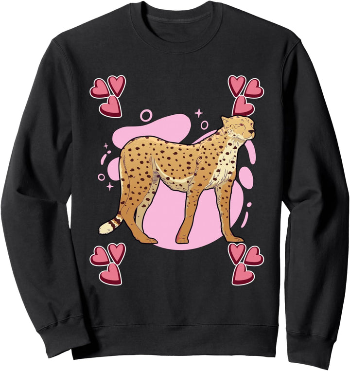 Damen Gepard Zeichnung Mädchen Gepard Sweatshirt