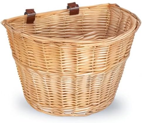 EIRONA Wicker D-förmiger Fahrradkorb Vorderer Lenker Fahrrad Aufbewahrungskorb für Erwachsene Wasser