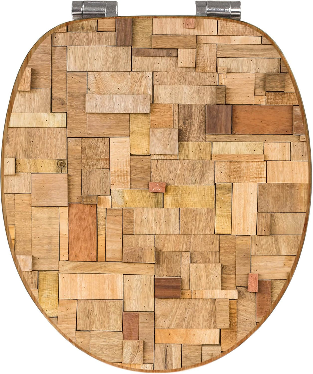banjado Design WC Sitz Bambus Absenkautomatik 45,8x37,5cm - Toilettendeckel mit Absenkautomatik Holz