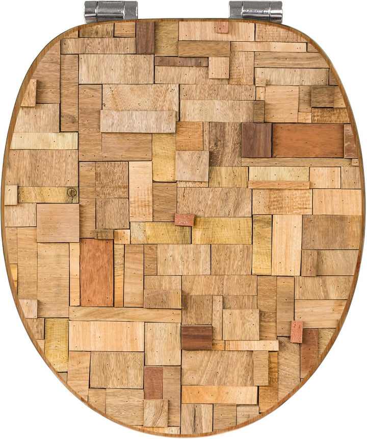 banjado Design WC Sitz Bambus Absenkautomatik 45,8x37,5cm - Toilettendeckel mit Absenkautomatik Holz