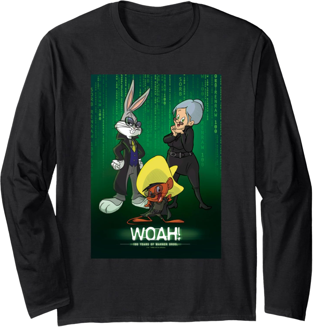 WB 100: Looney Tunes The Matrix Mashup Bugs, Speedy Gonzales Langarmshirt
