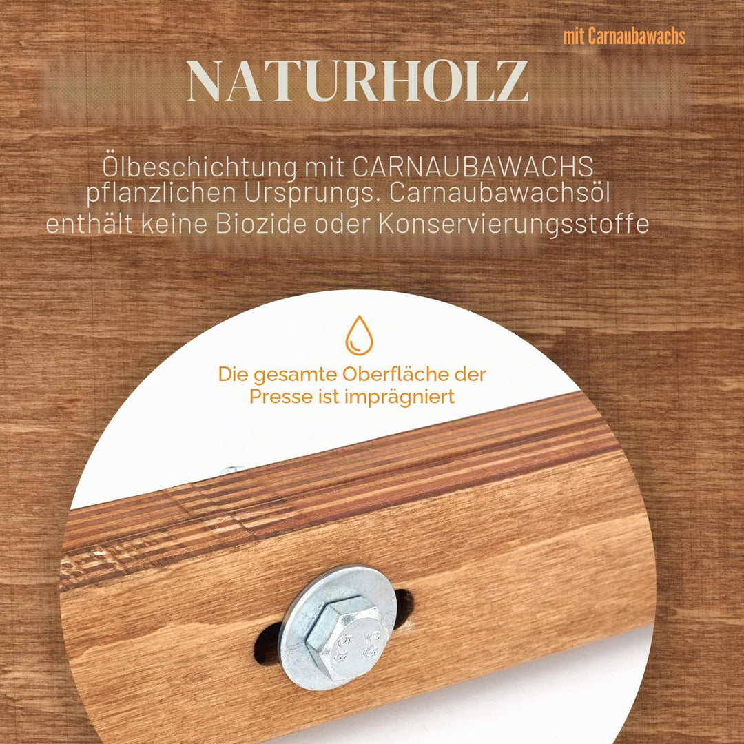 Niederländische Holz-Käsepresse – Käseherstellungs-Set (Holz-Käsepresse mit Hebel und 2 Käseformen 1