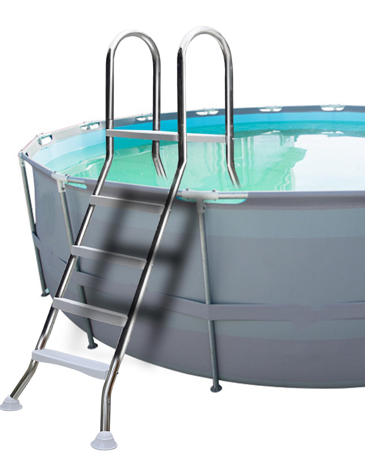 BOTOWI 135cm oberirdische Pool-Leiter Last 250kg, doppelseitige Pool-Leiter für oberirdischen Pool,