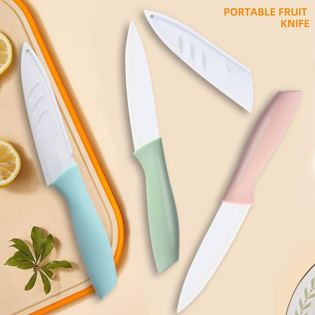 Chef Knives Set, 3 Piece Ceramic Knives, 4 inch Fruit Knife is Suitable for Most Vegetables, Fruits