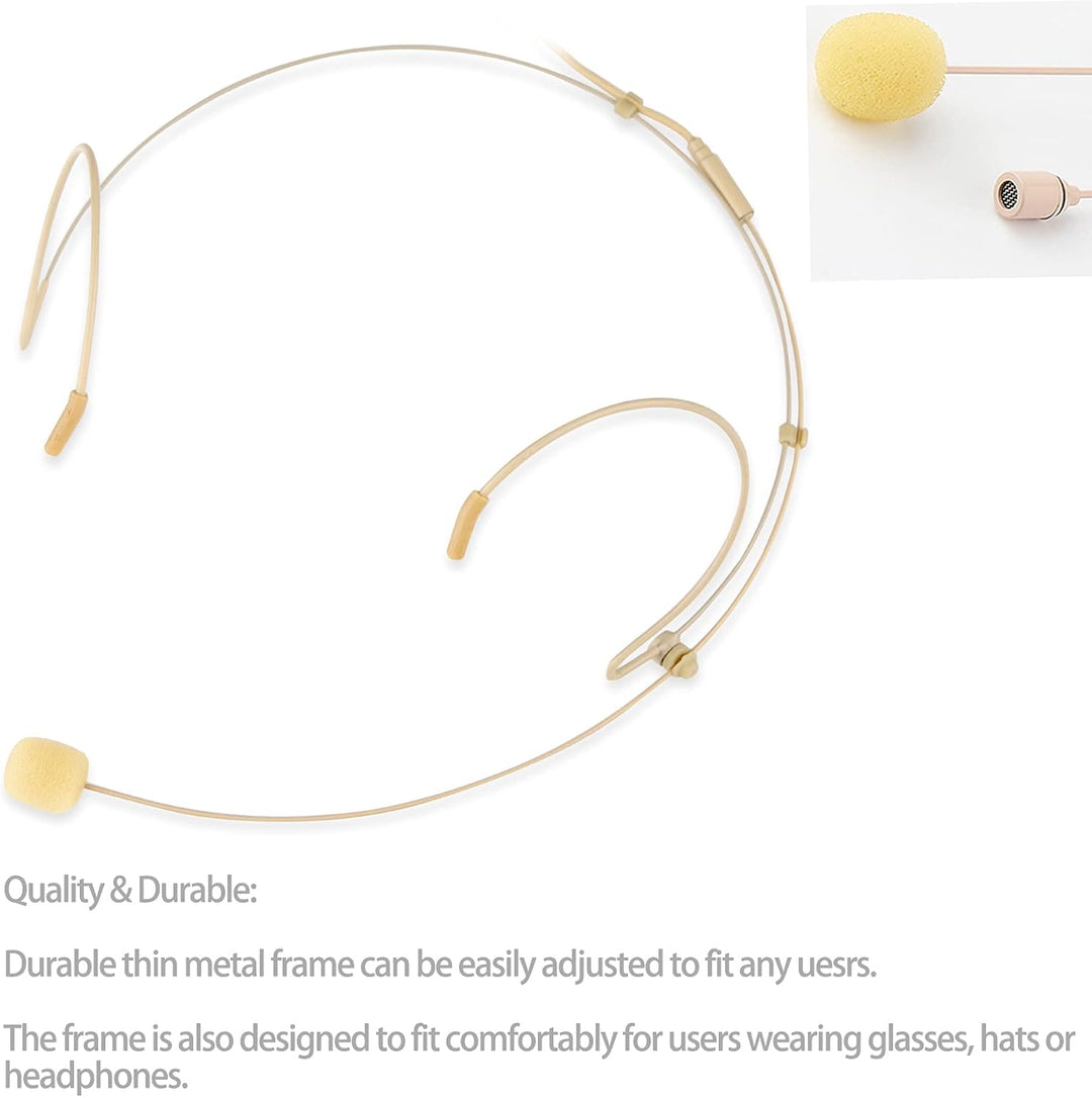Headset Mikrofon Stirnband mic für Shure kabellos Bodypack Transmitter Taschensender - Ideal für Vor