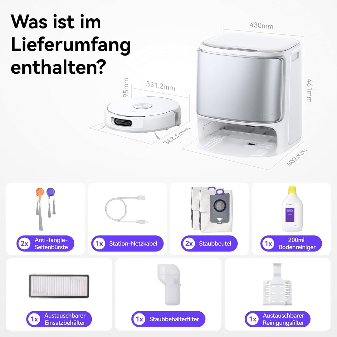 NARWAL Flow Saugroboter mit Wischfunktion, FlowWash-Moppsystem mit Echtzeit-Selbstreinigung, 22.000