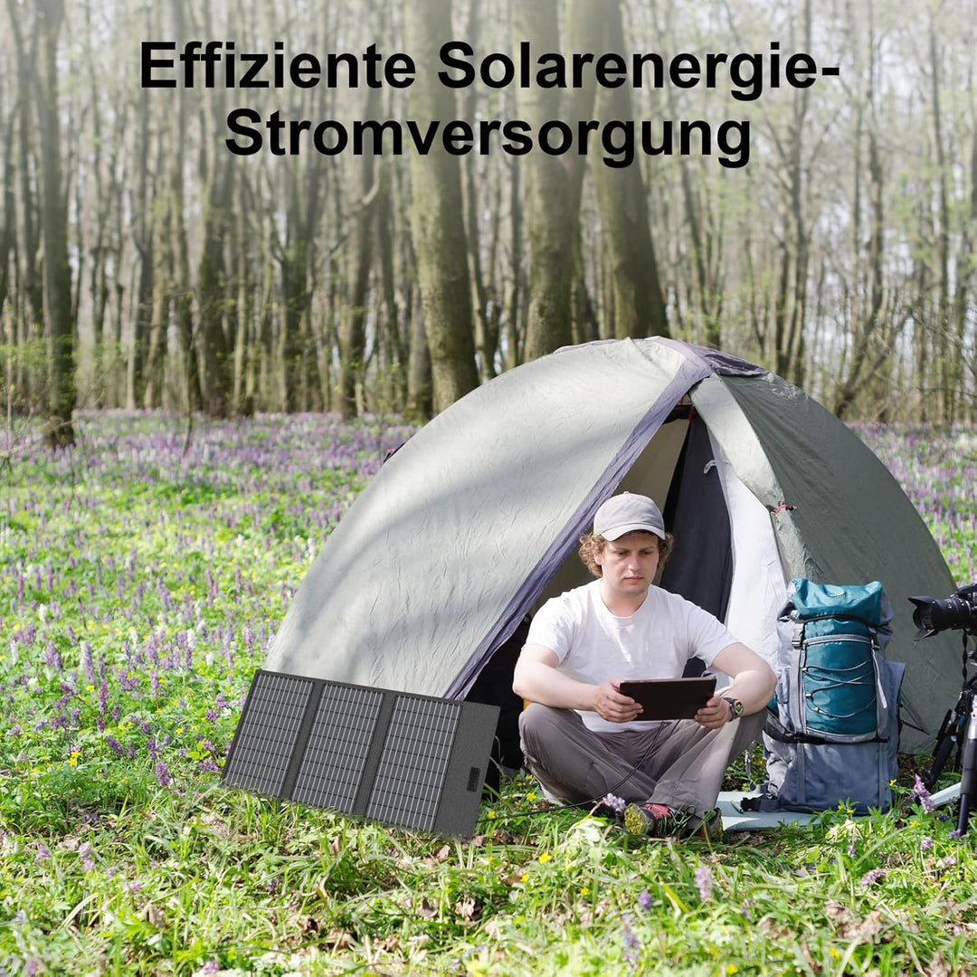 45W 18V Tragbares Solarpanel-Ladegerät mit USB-C, USB-A und DC-Ausgängen, IP67 Wasserdichte Faltbare