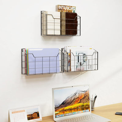 Univivi Gross Zeitschriftenhalter Wand, Zeitungshalter Wand Metall für A4 Post Brief, Prospekthalter