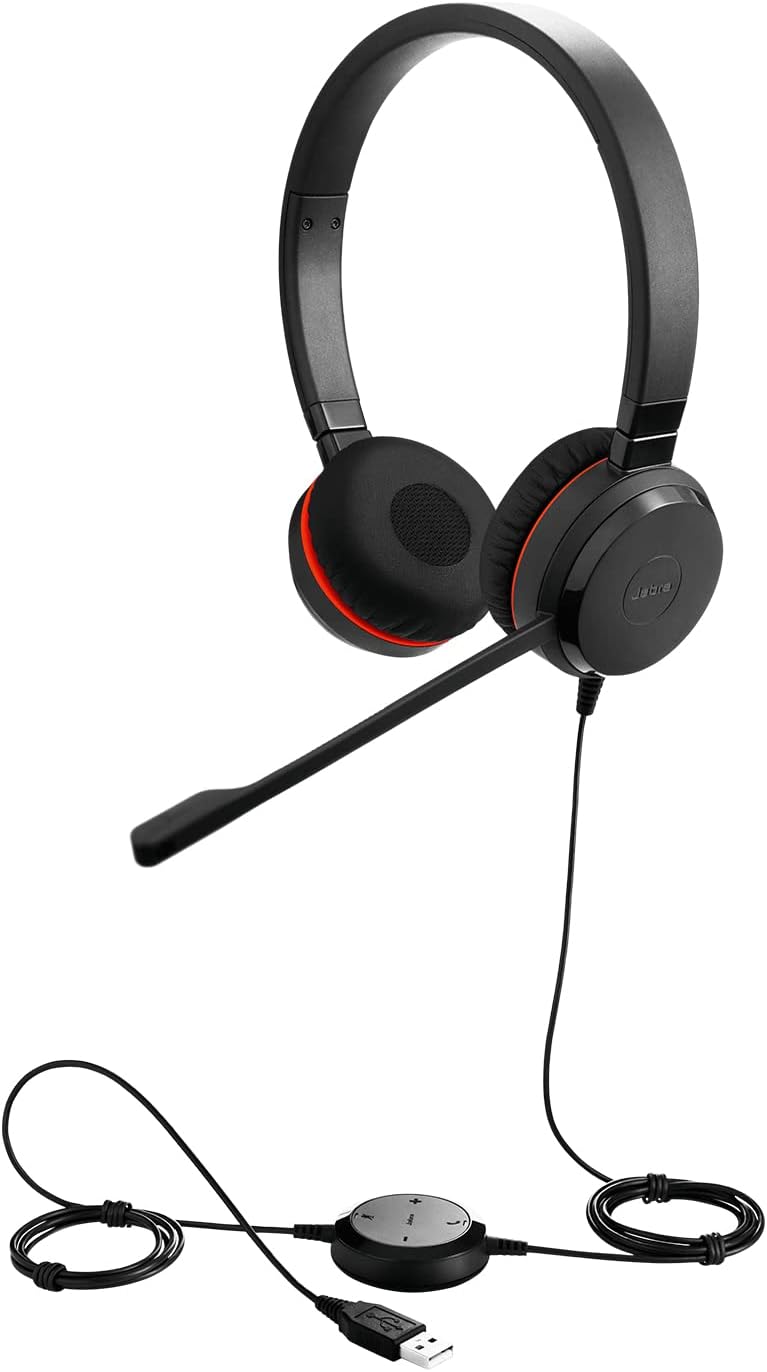 Jabra Evolve 20 UC Stereo Headset – Unified Communications Headphones for VoIP Softphone with Passiv