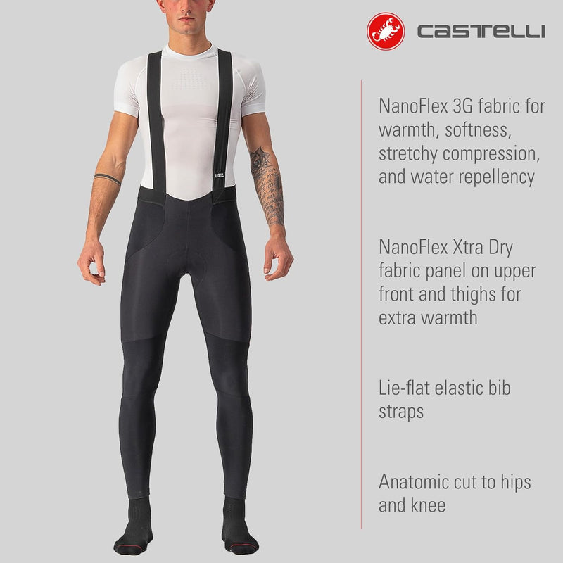 CASTELLI Herren Sorpasso Ros Bibtight Leggings S Black Red, S Black Red