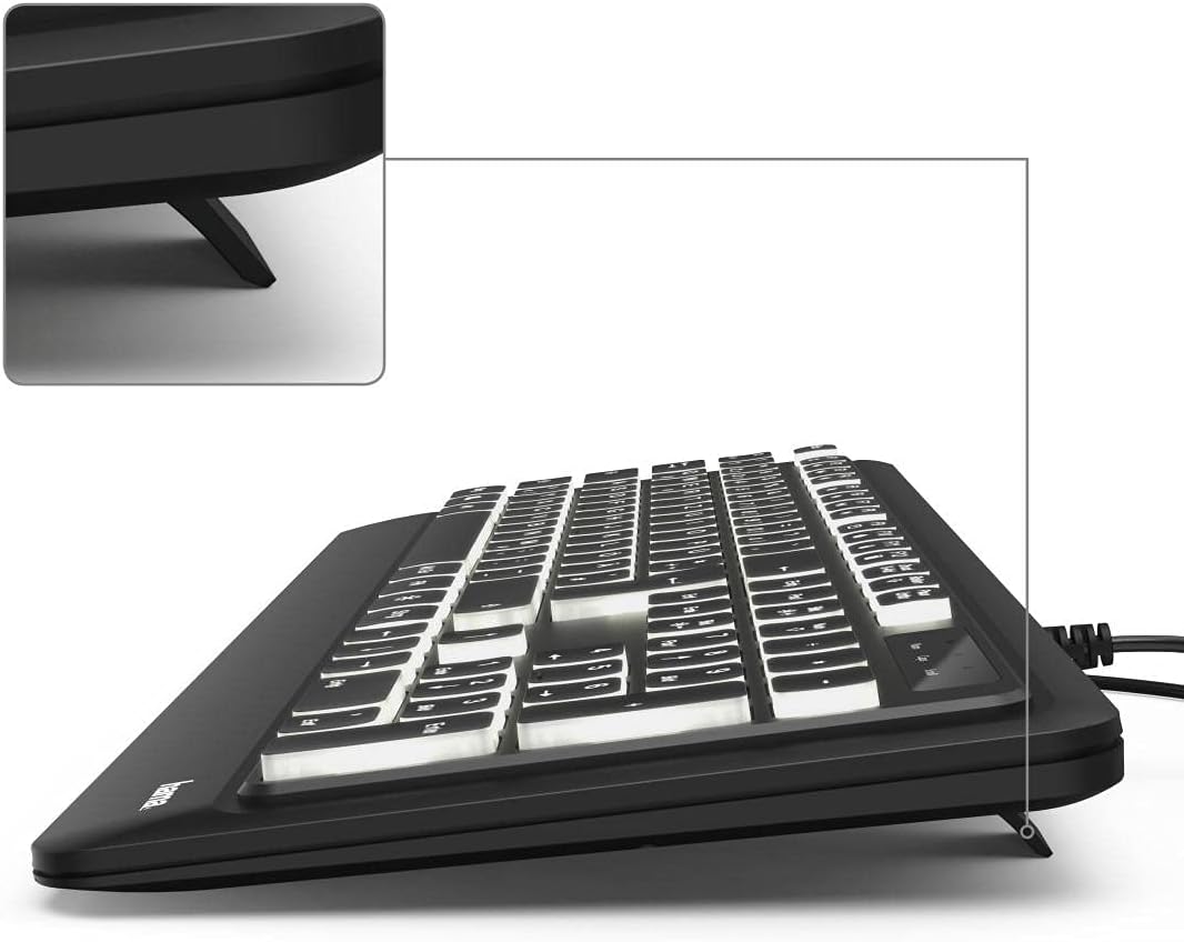 Hama Beleuchtete Tastatur mit Kabel KC-550 QWERTZ (USB Tastatur, kabelgebundene Tastatur, Wired Keyb