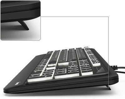Hama Beleuchtete Tastatur mit Kabel KC-550 QWERTZ (USB Tastatur, kabelgebundene Tastatur, Wired Keyb