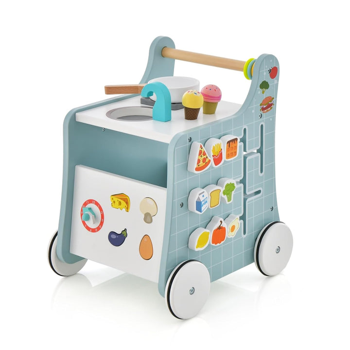 LIFEZEAL Lauflernhilfe Baby, Lauflernwagen Holz mit Rädern & Montessori-Spielzeug, Baby Walker für K