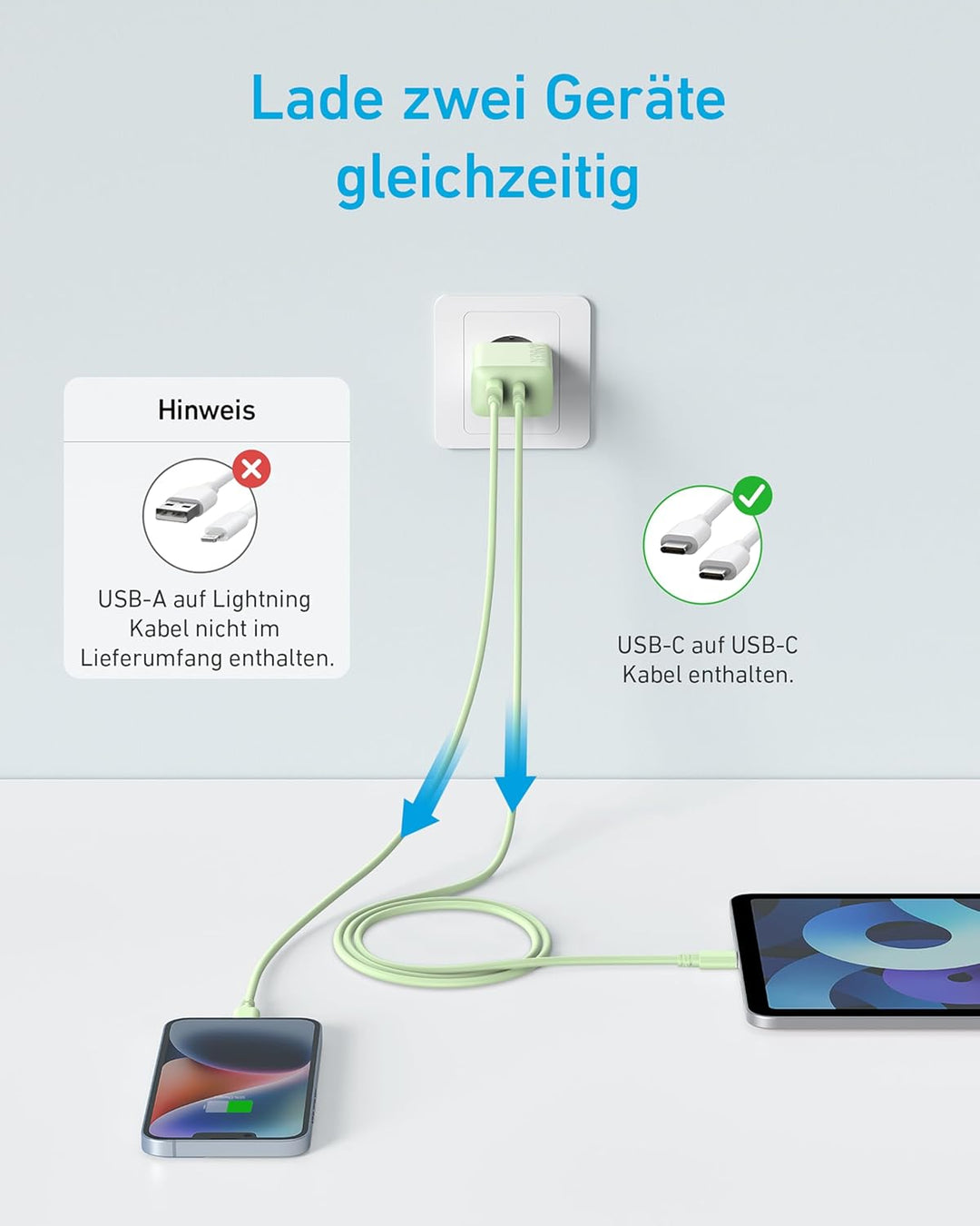 Anker 20W USB C Ladegerät, iPad Netzteil, Schnellladenetzteil, iPad Ladegerät, Kompatibel mit iPhone