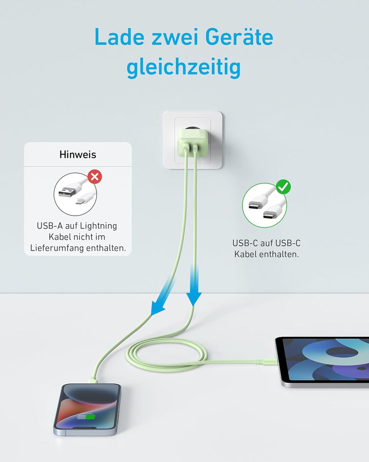 Anker 20W USB C Ladegerät, iPad Netzteil, Schnellladenetzteil, iPad Ladegerät, Kompatibel mit iPhone