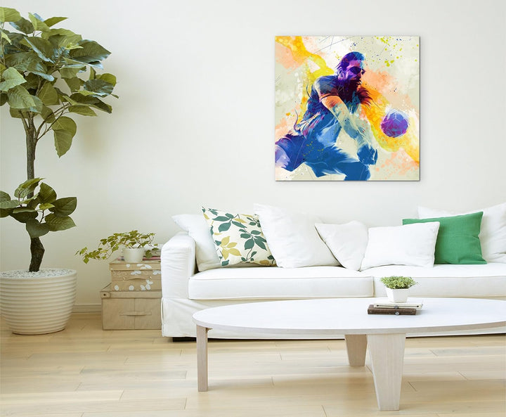 Volleyball II 60x60cm Wandbild SPORTBILD Aquarell Art tolle Farben von Paul Sinus