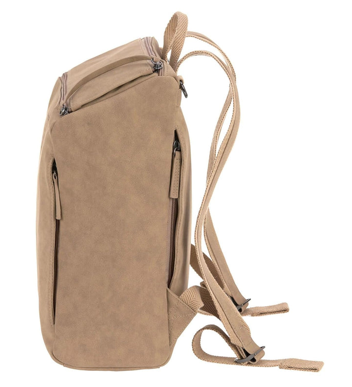LÄSSIG Baby Wickelrucksack Wickeltasche mit Zubheör veganes Leder/Tender Backpack camel, 1 Stück (1e