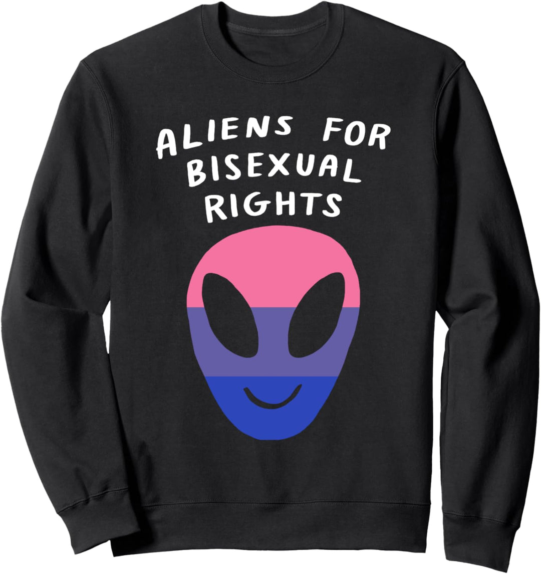 Aliens For Bisexual Rights LGBTQ Aesthetic Pride Flag Space Sweatshirt