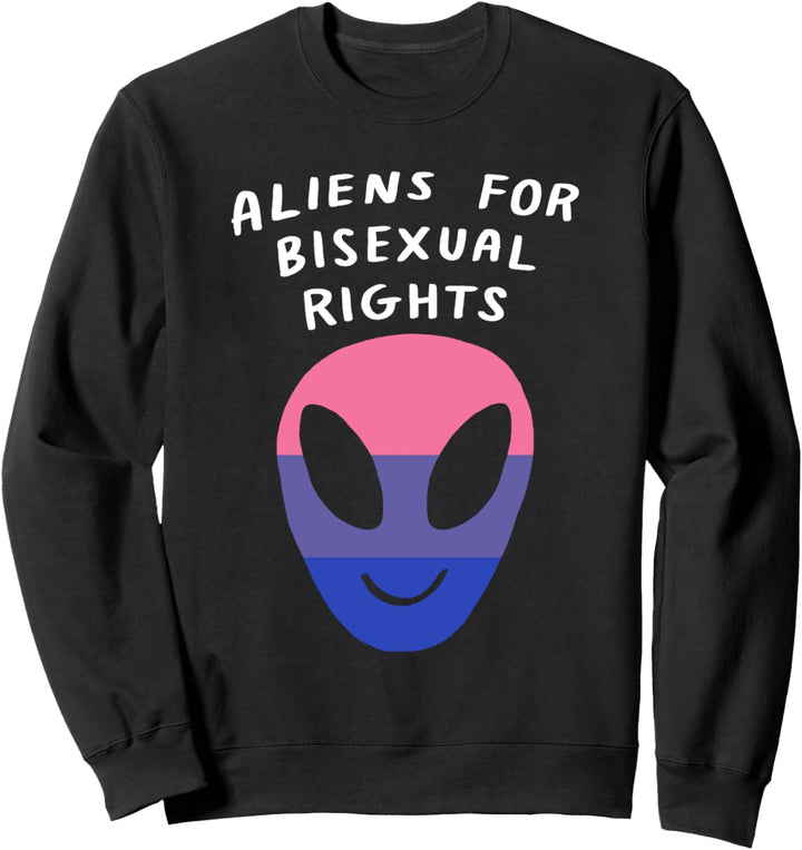 Aliens For Bisexual Rights LGBTQ Aesthetic Pride Flag Space Sweatshirt