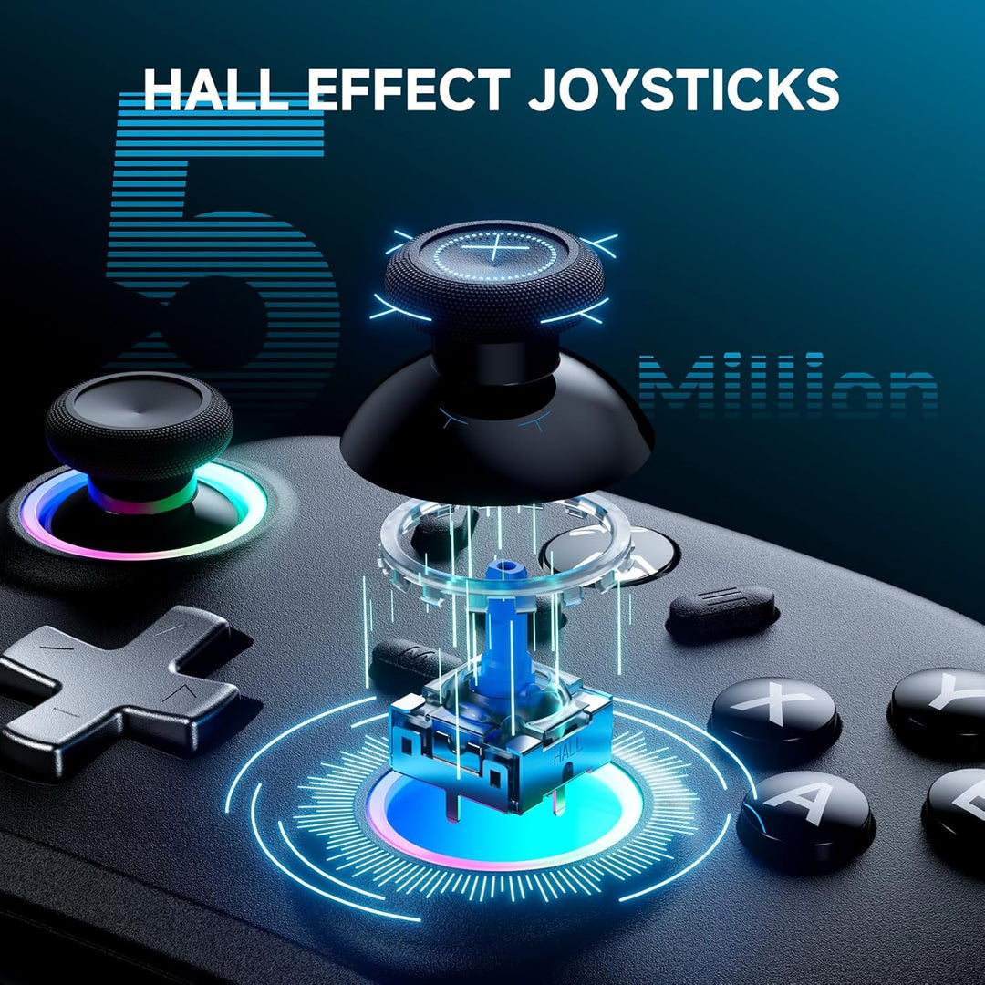 ECHTPower PC Controller, Wireless Gaming Controller PC mit Ladestation, Hall Joystick/1000HZ/2.4G, T