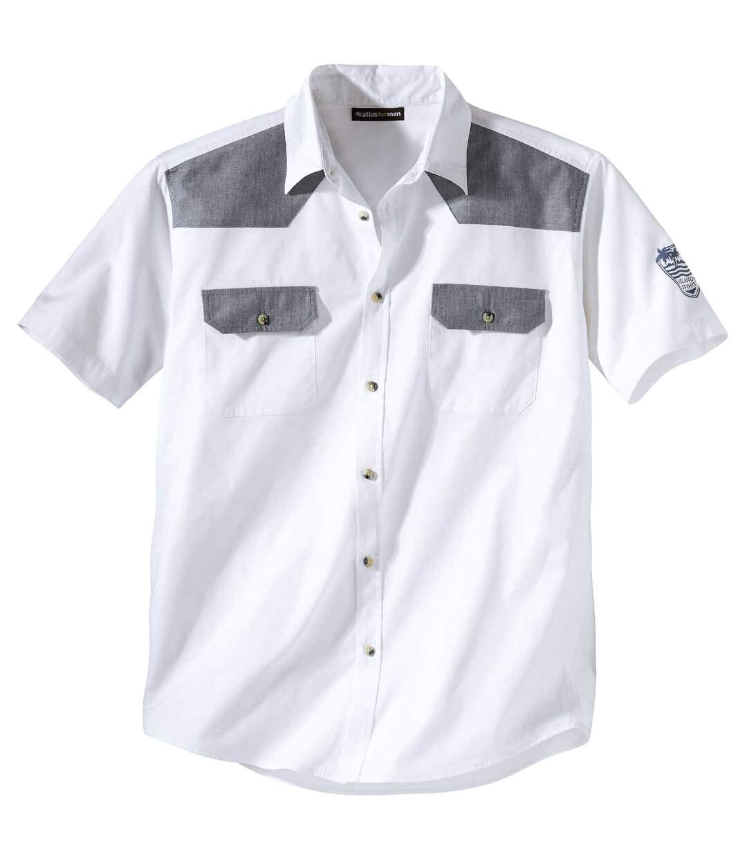 ATLAS FOR MEN - Herrenhemd - Kurze Ärmel - Verfügbar in grossen Grössen von M bis 5XL M Details in B