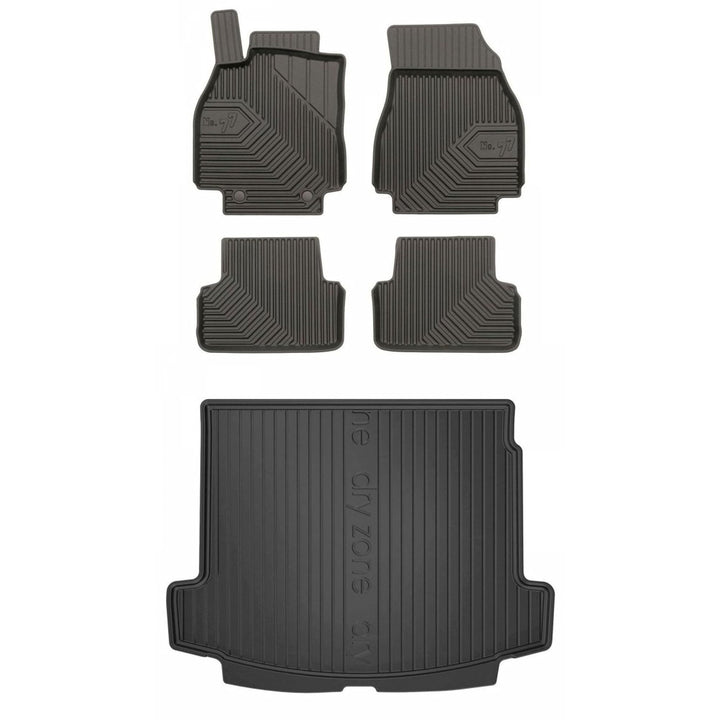 Satz Fussmatten und Gummimatte für Renault Megane II 2003-2009