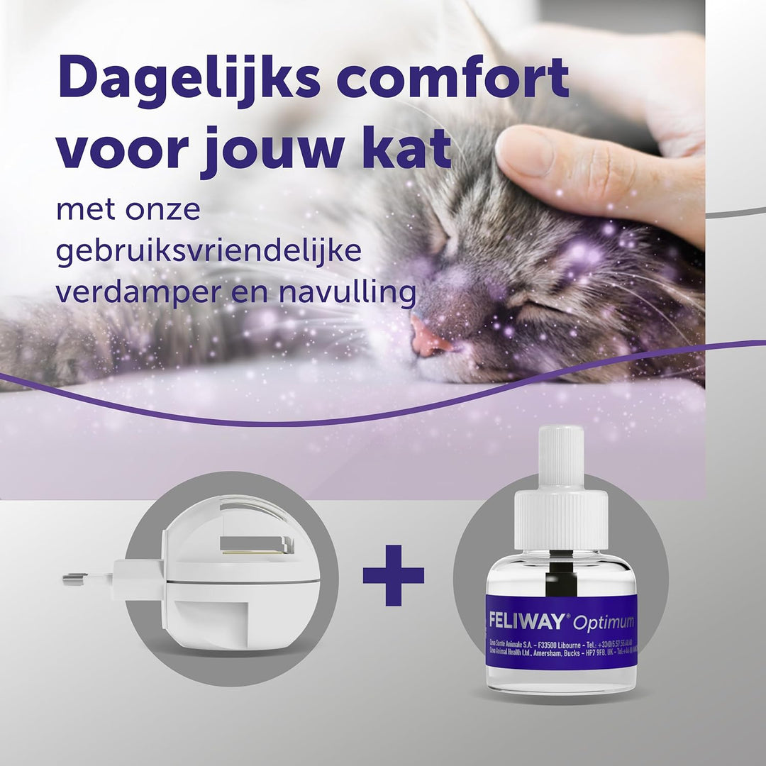 Feliway Optimum - Anti-Stress voor Kat - Verdamper + Refill 48 ml