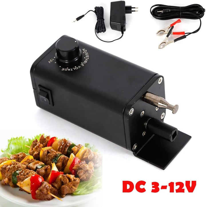 Grillmotor 15 W DC3-12V, Grillspiess mit Grillmotor für Grill, Tragbarer BBQ-Rotationsmotor