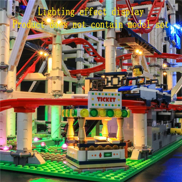 GEAMENT LED Licht-Set Kompatibel mit Lego Achterbahn (Roller Coaster) - Beleuchtungsset für Creator