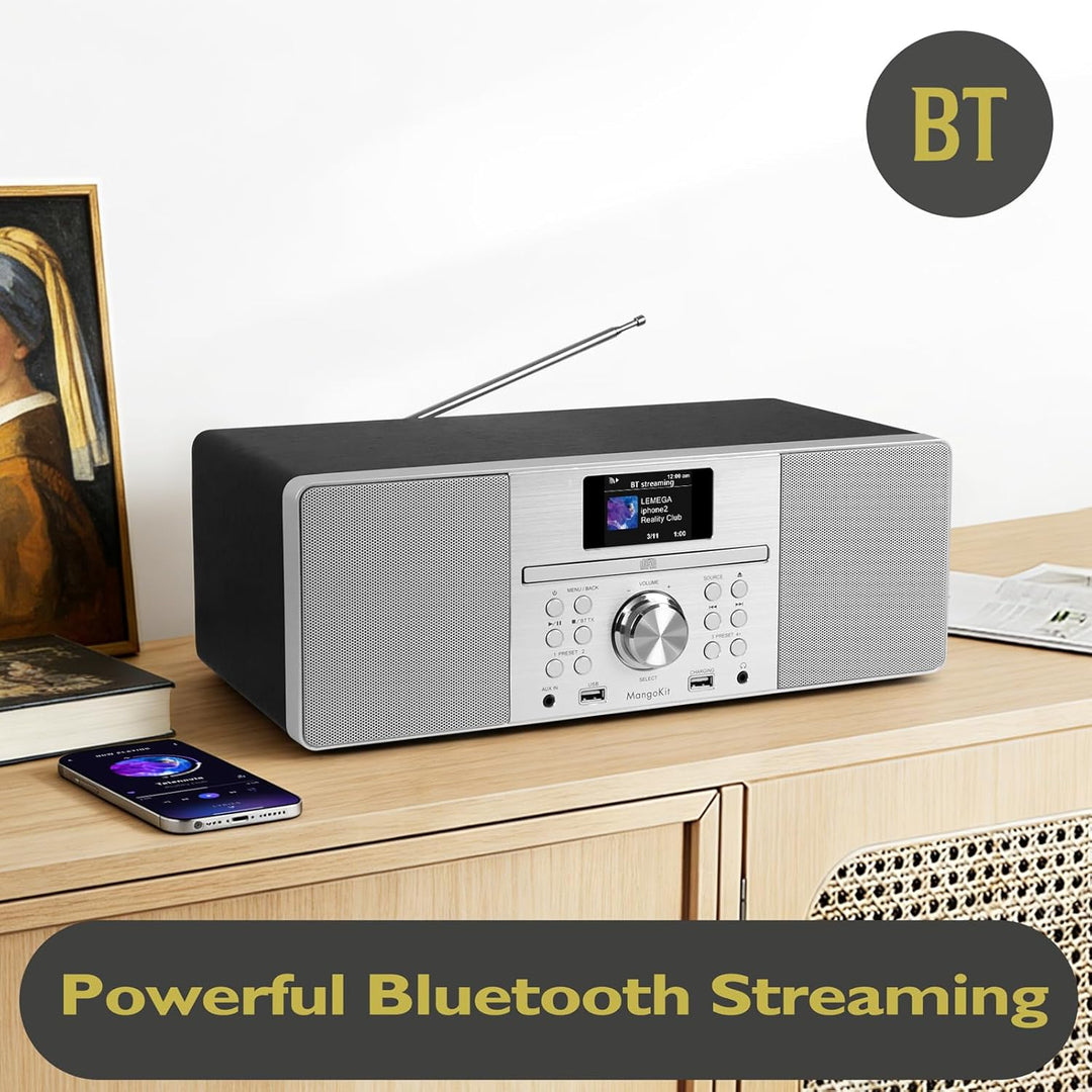 LEMEGA MSY1P All-In-One Musiksystem,CD-Player,DAB/DAB+ und FM Digitalradio,Bluetooth Lautsprecher,20