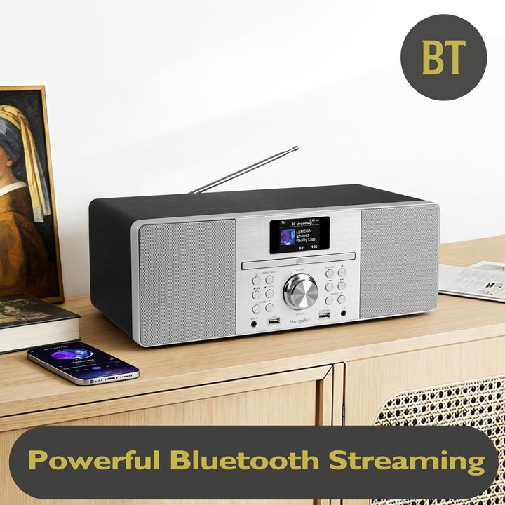 LEMEGA MSY1P All-In-One Musiksystem,CD-Player,DAB/DAB+ und FM Digitalradio,Bluetooth Lautsprecher,20