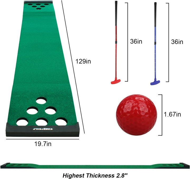Kofull Golf Putting Matte Putting Green Indoor mit kostenlose 2 Putter + 6 Golfbälle Driving Schlagm