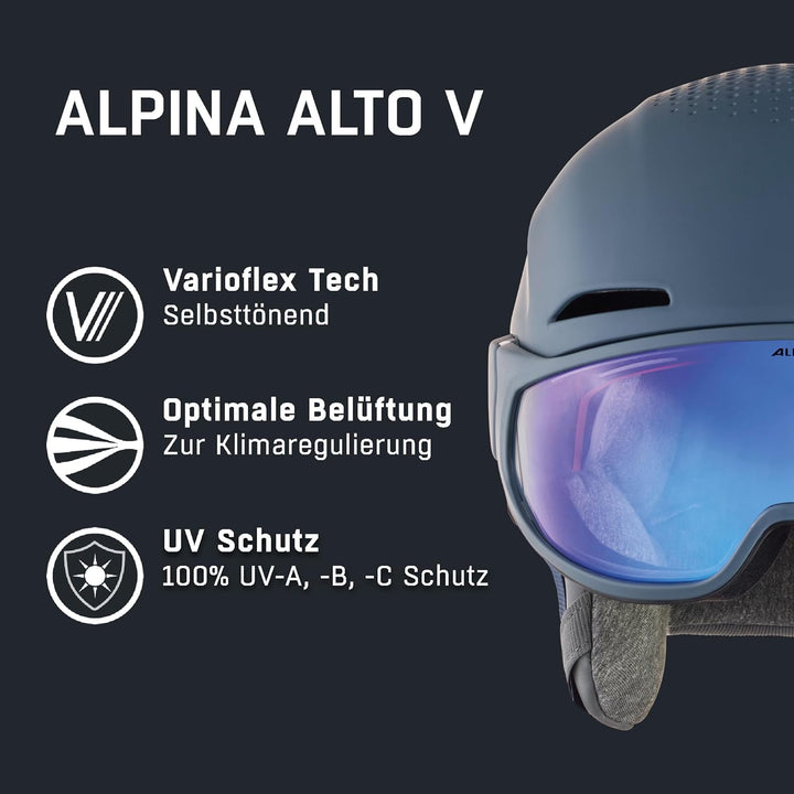 ALPINA Unisex - Erwachsene, ALTO V Skihelm ink matt 51-55 cm, ink matt 51-55 cm
