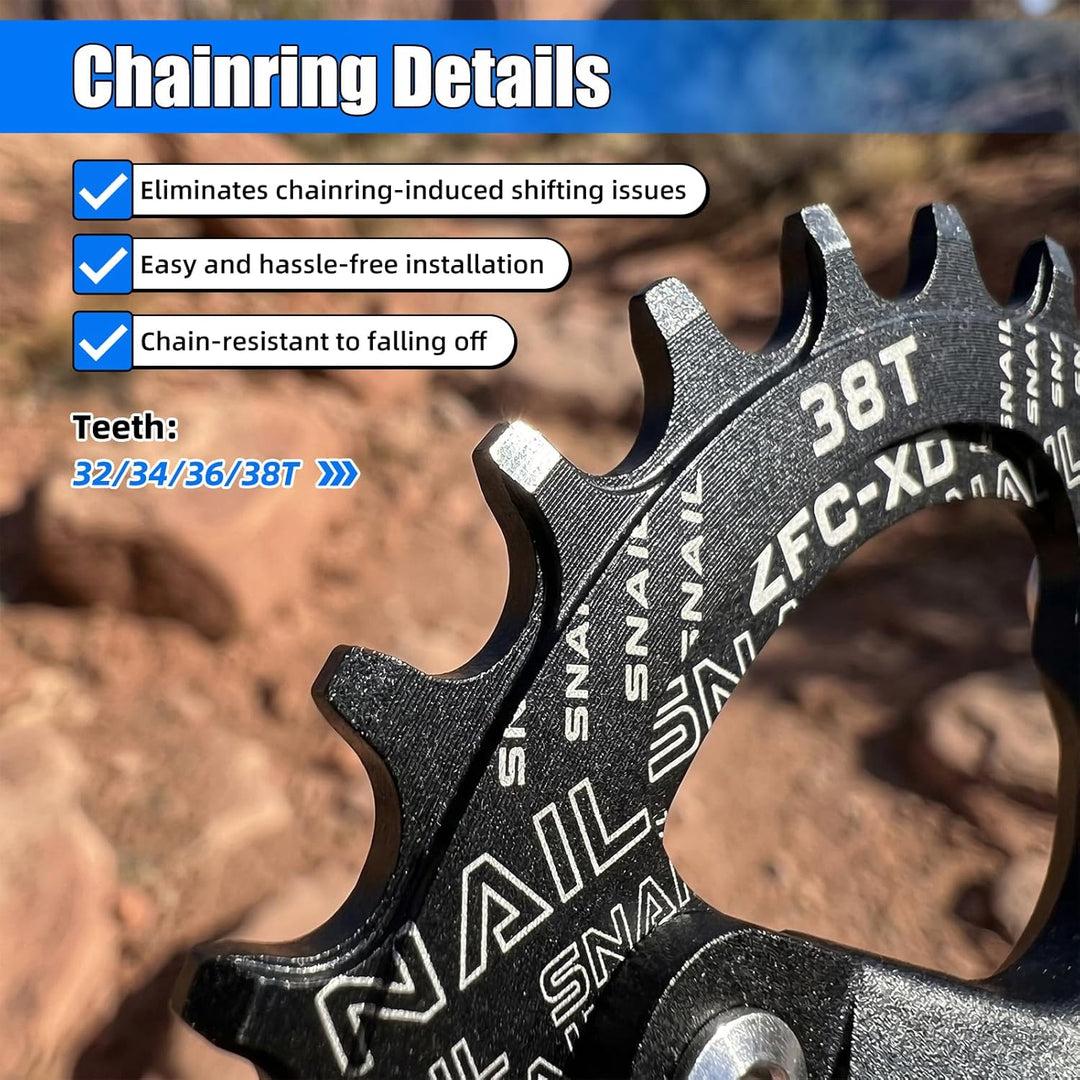 ZTZ Mountainbike 170 mm Kurbelgarnitur mit 104 BCD 32/34/36/38T Kettenblatt, Aluminiumlegierung MTB