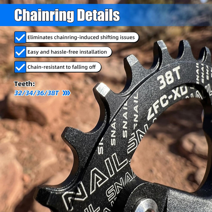 ZTZ Mountainbike 170 mm Kurbelgarnitur mit 104 BCD 32/34/36/38T Kettenblatt, Aluminiumlegierung MTB