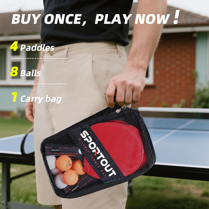 Tischtennisschläger Set, Profi Tischtennis-Schläger mit Tischtennisbälle Tischtennis Schläger Set mi