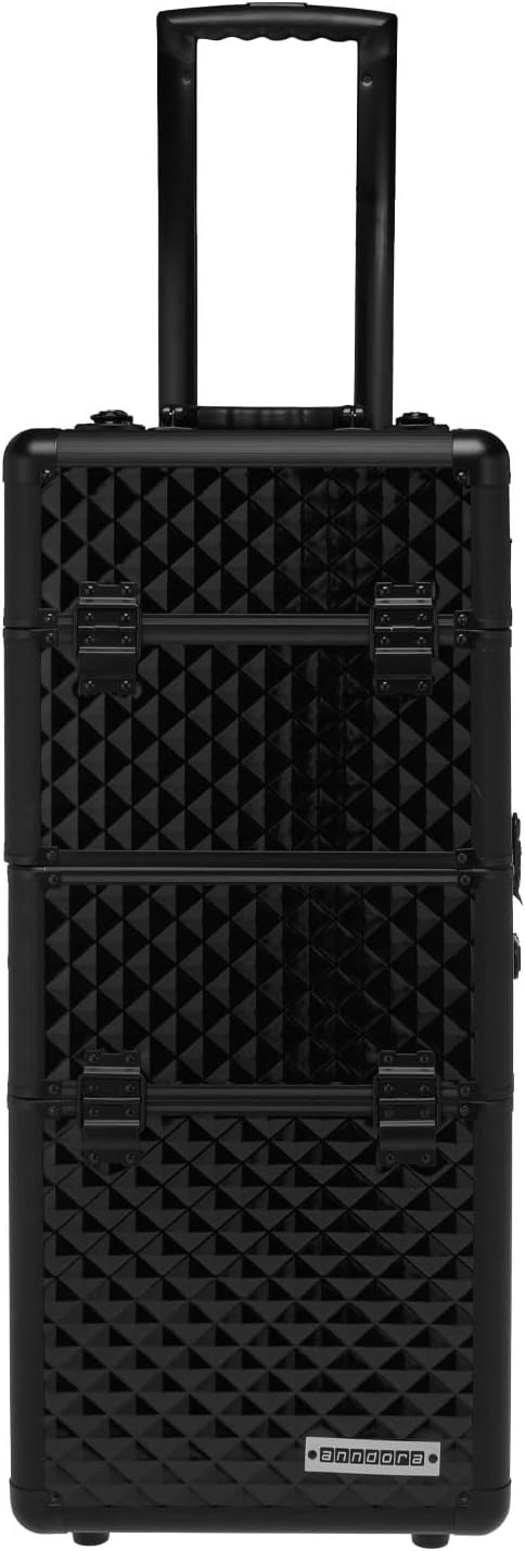anndora 2 Rad Beauty Trolley 60 Liter Salontrolley Friseurkoffer komplett schwarz Dk: Komplett Schwa