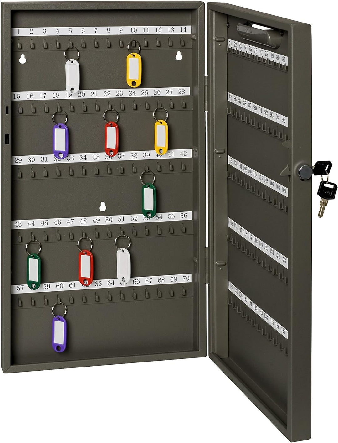 ALCO-Albert 897 - Schlüsselschrank Stahl für 200 Schlüssel, 45 x 68 x 6 cm, grau
