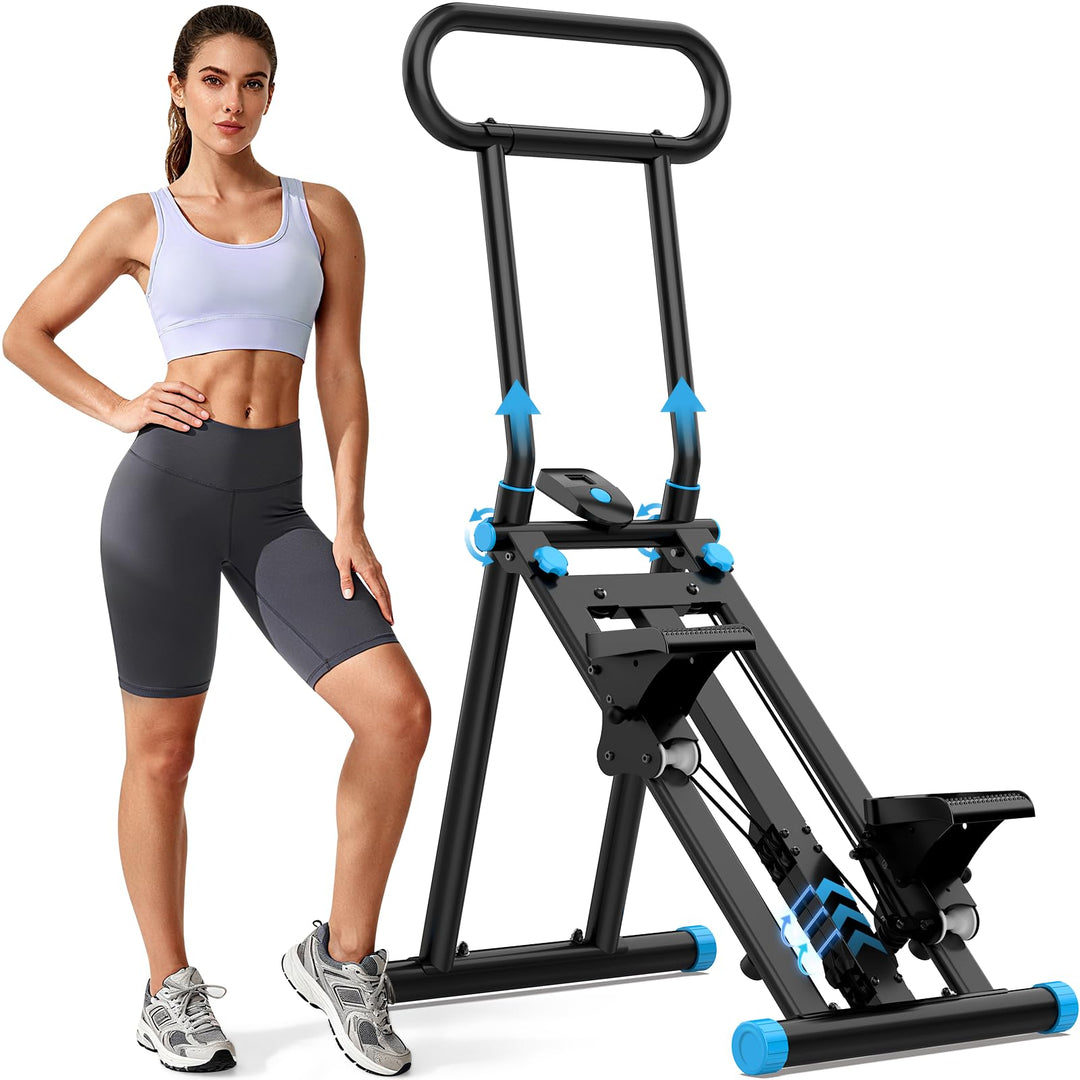 HXD-ERGO Vertikale Klettermaschine, Kreuztrainer mit LCD-Display, Steppers Faltbare Tragbares Pedal,