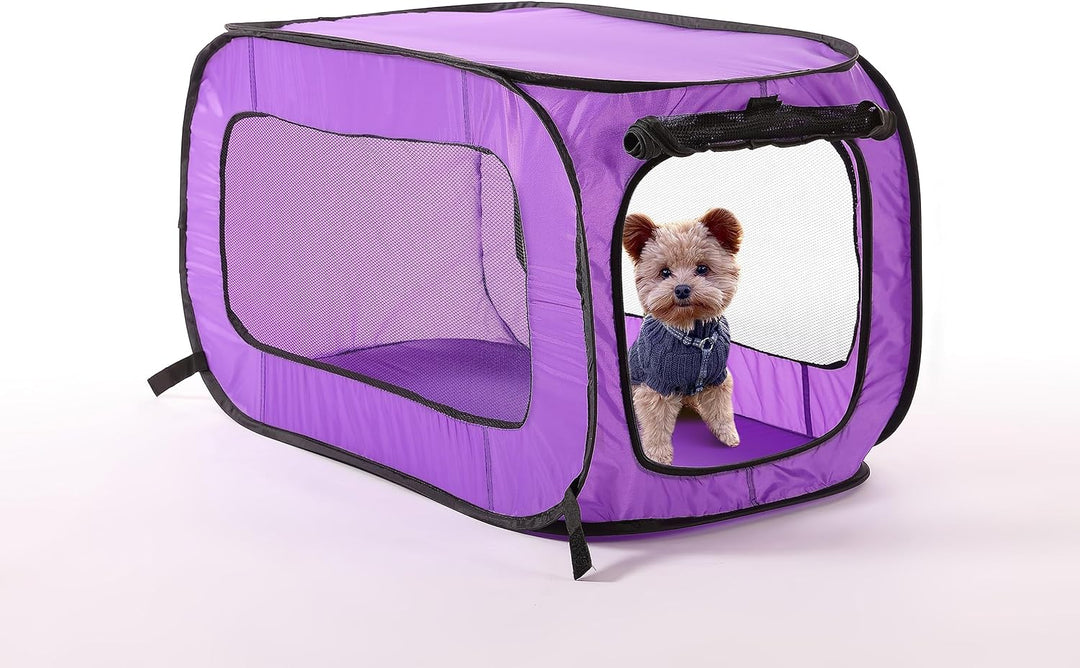 Beatrice Home Fashions SOLPPK00PUR Pop Up Pet Kennel Portable Pet Kennel Cage, Purple violett, viole
