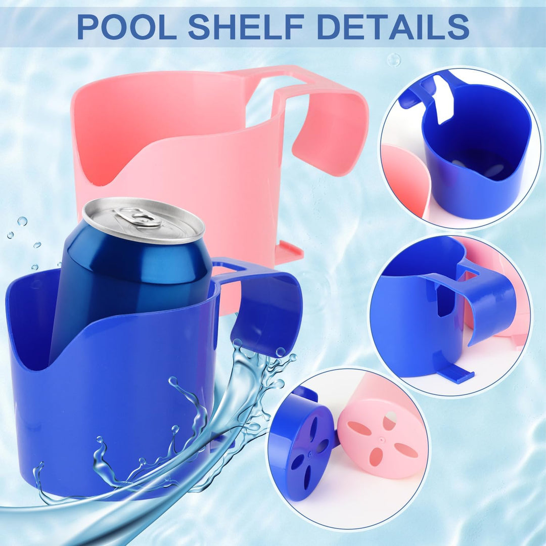 4 Stück Pool Getränkehalter Poolrand, Pool Becherhalter Kunststoff, Flaschenhalter Poolrand, Pool Zu
