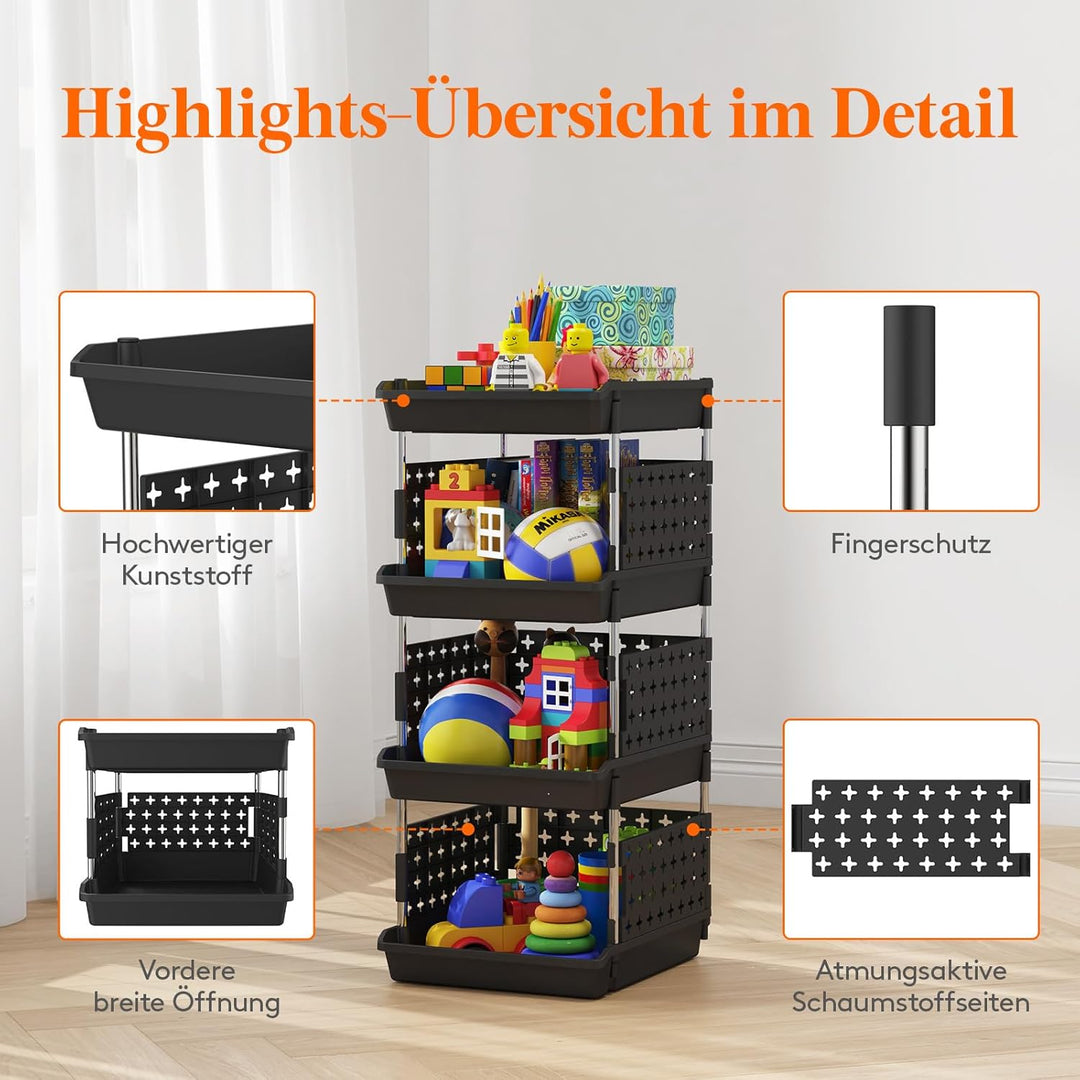 Lifewit Plastikstapelstapelstapelbehälter für Pantry -Stapelkorb für die Organisation von Lebensmitt