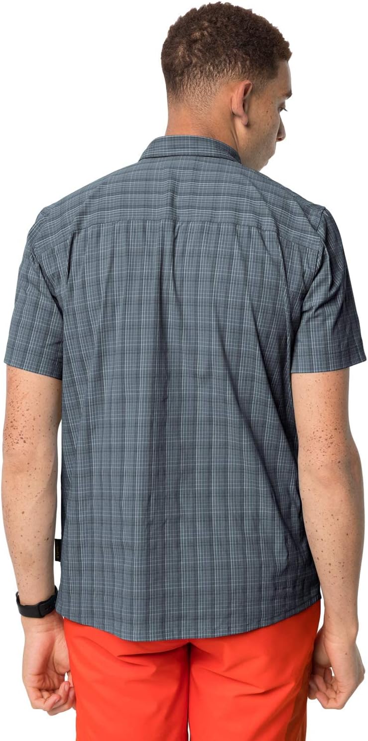 Jack Wolfskin Herren Rays Stretch Vent Shirt Men Hemd S Storm Grey Checks, S Storm Grey Checks