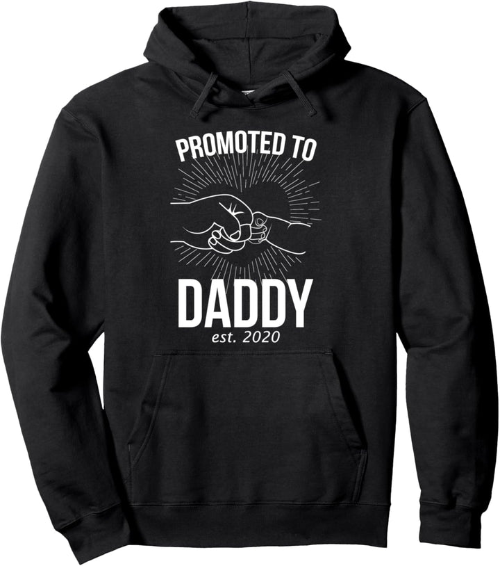 Promoted To Daddy Est 2020 Men Future New Dad Baby Boy Gift Pullover Hoodie