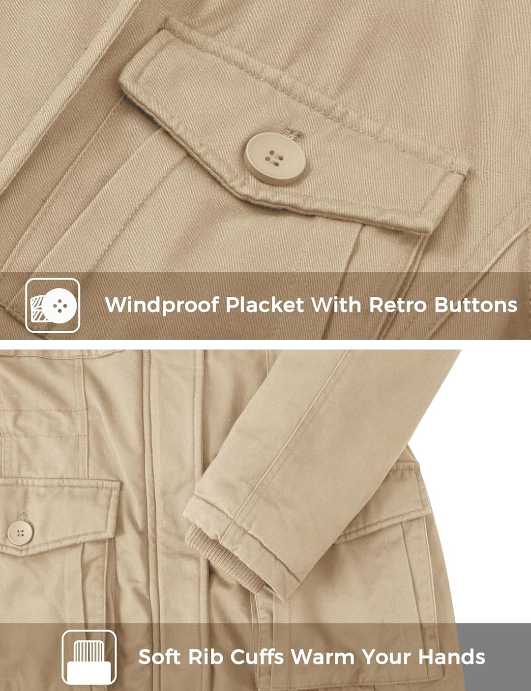 Wantdo Damen Klassische Baumwoll Jacke Warmer Fleece Mantel Winter Outdoor Parka Jacke Mittellanger