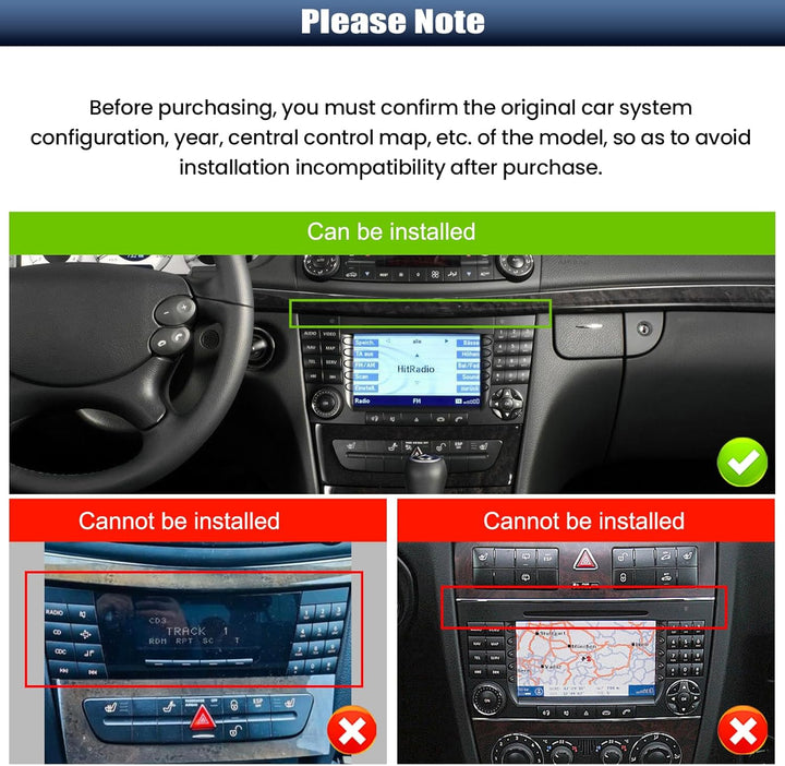 CAMECHO Android 15 Autoradio mit Navi für Mercedes Benz E-Klasse W211 CLS Klasse W219,Doppel Din Rad