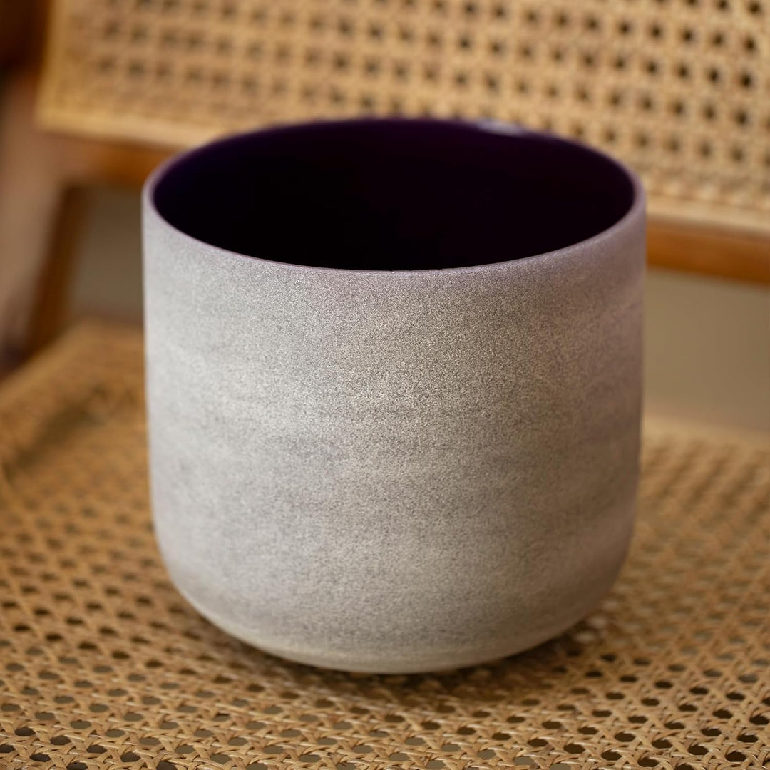 KVKA 20cm Klangschalen, 432Hz B note 8 inch Violett Chakra Klangschale für Yoga Meditation Sound Hea