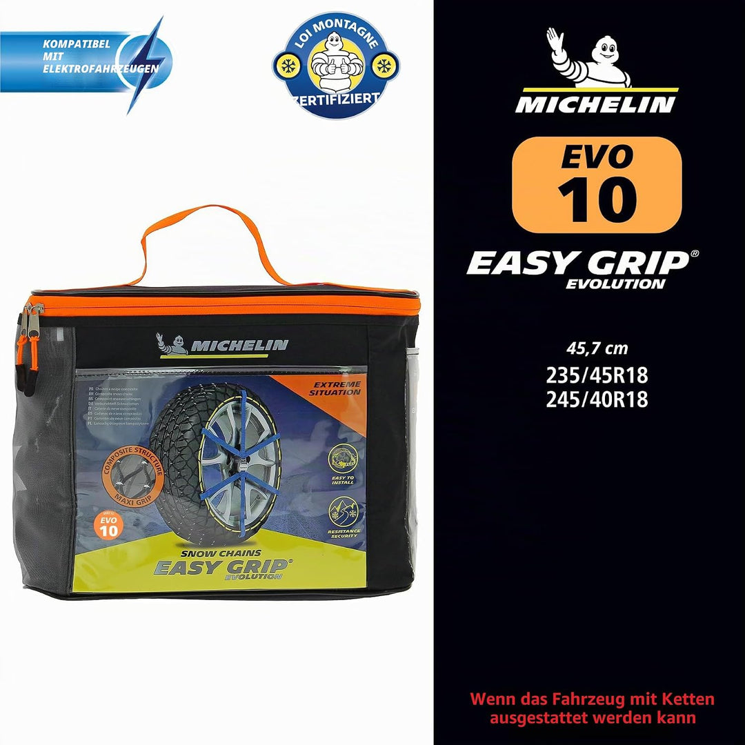 MICHELIN EASY GRIP EVOLUTION 10 Schneekette Auto Textilschneekette 2 Stück, Reifen Schneekette Ultra