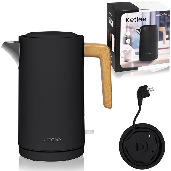 ZEEGMA KETLEE 1,7 L Kabelloser elektrischer Wasserkocher für Tee und Kaffee, 2200 Watt, Wasserstands